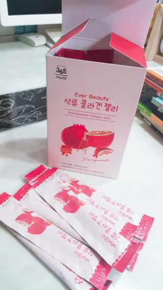 365더건강 에버뷰티 석류콜라겐 젤리 — 5점을 준 리뷰어가 2020년 7월 올린 사용 사진
