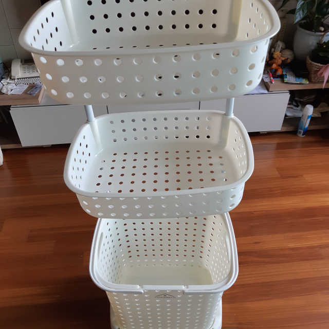 정리 끝판왕 다용도 이동식 3단 리빙트롤리 화이트 리뷰 사진
