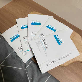 바이오믹 BIOMEEK SENSIMETIC SOOTHING MASK.S — 5점을 준 리뷰어가 2020년 7월 올린 사용 사진