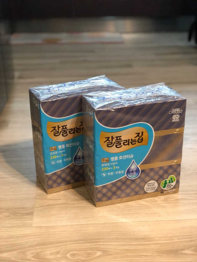 잘풀리는집 부드러운 모이스처 보습 미용 티슈 230매 리뷰 사진