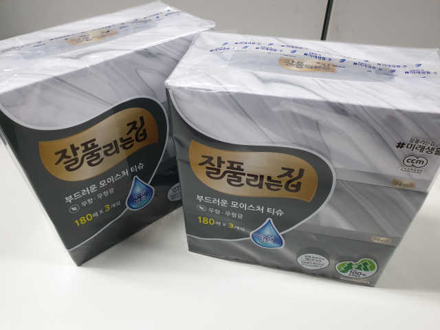 잘풀리는집 부드러운 모이스처 보습 미용 티슈 180매 리뷰 사진