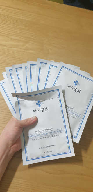 닥터마시멜로 닥터마스멜로 마블러스 아쿠아 클리닉 마스크 — 5점을 준 리뷰어가 2020년 10월 올린 사용 사진