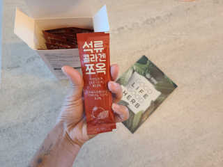 조은약초 석류콜라겐 석류즙 석류쪼옥 젤리 스틱 15포 x 20g — 5점을 준 리뷰어가 2020년 9월 올린 사용 사진