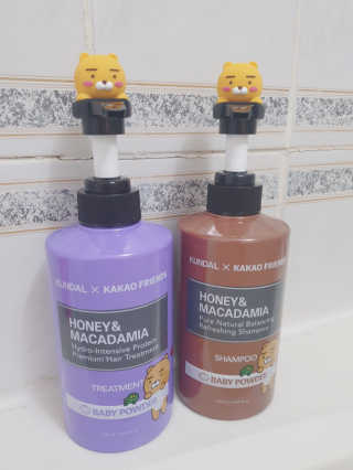 KUNDAL [쿤달 X 카카오프렌즈] 샴푸/트리트먼트 500ml 2구 세트 — 5점을 준 리뷰어가 2020년 11월 올린 사용 사진