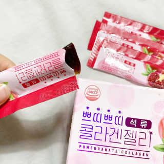 헬스업_쁘띠쁘띠석류콜라겐젤리_20g x 14포 — 3.5점을 준 리뷰어가 2020년 8월 올린 사용 사진