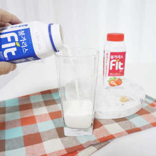 남양유업 [불가리스]마시는 발효유 Fit 딸기/플레인 — 5점을 준 리뷰어가 2020년 8월 올린 사용 사진