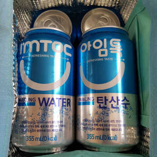 일화 아임톡 탄산수 355mlX24캔 + 보냉팩 증정이벤트 — 5점을 준 리뷰어가 2020년 5월 올린 사용 사진