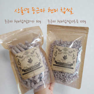 산들녘 둥근마 현미 찹쌀 과자와 둥근마 현미 찹쌀 10초 죽 — 5점을 준 리뷰어가 2020년 7월 올린 사용 사진
