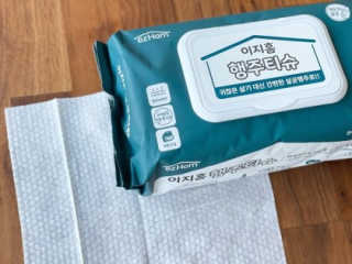 이지홈 간편 살균 행주 티슈 — 5점을 준 리뷰어가 2020년 11월 올린 사용 사진