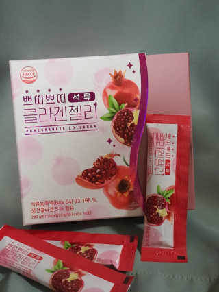 헬스업_쁘띠쁘띠석류콜라겐젤리_20g x 14포 — 3점을 준 리뷰어가 2020년 8월 올린 사용 사진