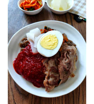 [해주냉면] 신천맛집 매운 비빔냉면 2인분 + 무절임 — 5점을 준 리뷰어가 2020년 5월 올린 사용 사진