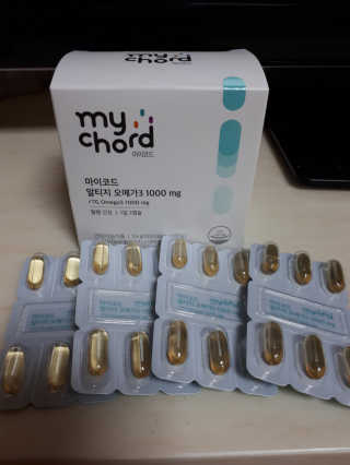 JW중외제약 마이코드 알티지 오메가3 1000 mg — 5점을 준 리뷰어가 2020년 9월 올린 사용 사진