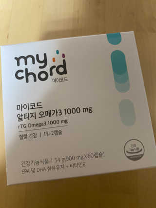 JW중외제약 마이코드 알티지 오메가3 1000 mg — 5점을 준 리뷰어가 2020년 8월 올린 사용 사진