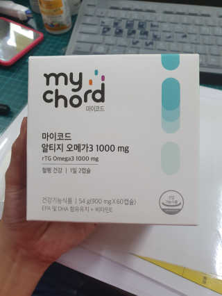 JW중외제약 마이코드 알티지 오메가3 1000 mg — 4점을 준 리뷰어가 2020년 8월 올린 사용 사진