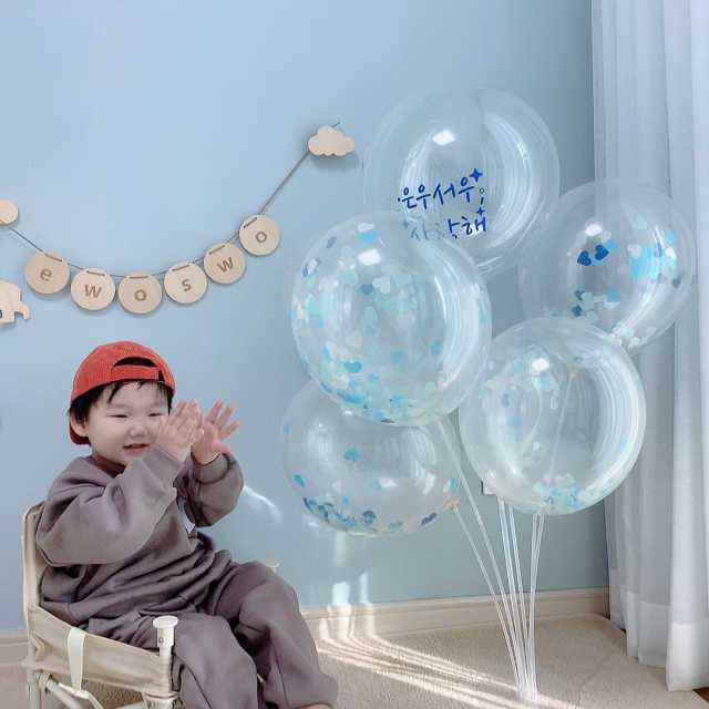 DIY 컨페티 풍선 버블 풍선 풍선스티커 Set 리뷰 사진