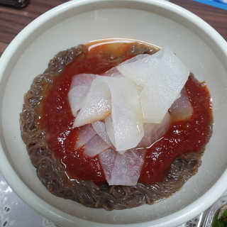 [해주냉면] 신천맛집 매운 비빔냉면 2인분 + 무절임 — 5점을 준 리뷰어가 2020년 5월 올린 사용 사진