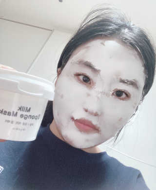 리더스코스메틱 리더스 밀크 스폰지 마스크 — 리뷰어가 2020년 12월 올린 사용 사진