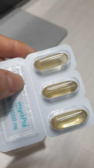 JW중외제약 마이코드 알티지 오메가3 1000 mg — 4점을 준 리뷰어가 2020년 8월 올린 사용 사진