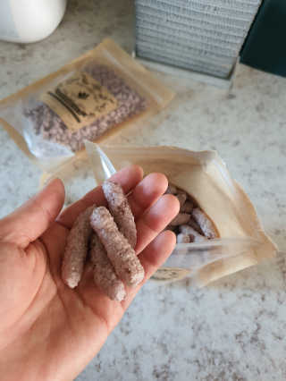 산들녘 둥근마 현미 찹쌀 과자와 둥근마 현미 찹쌀 10초 죽 — 5점을 준 리뷰어가 2020년 7월 올린 사용 사진