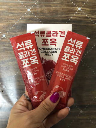 조은약초 석류콜라겐 석류즙 석류쪼옥 젤리 스틱 15포 x 20g — 5점을 준 리뷰어가 2020년 7월 올린 사용 사진