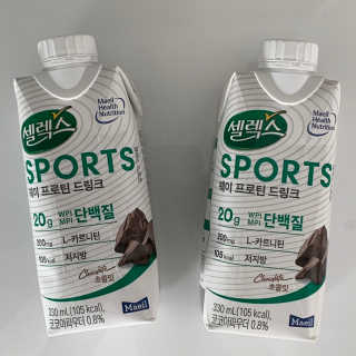 셀렉스스포츠 셀렉스 스포츠 드링크 초콜릿 _ 330ml x 12팩 — 5점을 준 리뷰어가 2020년 10월 올린 사용 사진