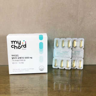 JW중외제약 마이코드 알티지 오메가3 1000 mg — 4점을 준 리뷰어가 2020년 9월 올린 사용 사진