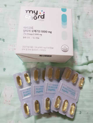 JW중외제약 마이코드 알티지 오메가3 1000 mg — 5점을 준 리뷰어가 2020년 8월 올린 사용 사진