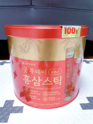 서울약사신협_굿투데이홍삼스틱_10ml x 100포 — 4점을 준 리뷰어가 2020년 7월 올린 사용 사진
