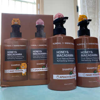 KUNDAL [쿤달 X 카카오프렌즈] 샴푸/트리트먼트 500ml 2구 세트 — 5점을 준 리뷰어가 2020년 11월 올린 사용 사진