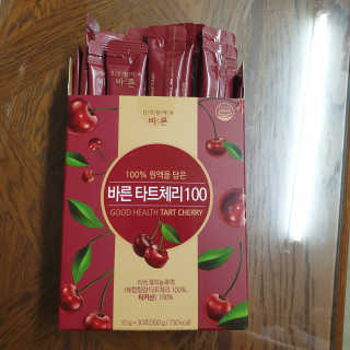 건강한약속 바른 바른 타트체리100 — 5점을 준 리뷰어가 2020년 7월 올린 사용 사진
