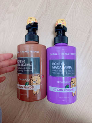 KUNDAL [쿤달 X 카카오프렌즈] 샴푸/트리트먼트 500ml 2구 세트 — 5점을 준 리뷰어가 2020년 11월 올린 사용 사진