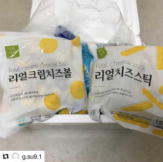 가치식탁 리얼치즈스틱, 리얼크림치즈볼 — 5점을 준 리뷰어가 2020년 9월 올린 사용 사진