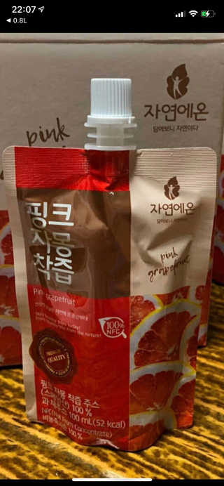 자연에온 핑크 자몽 착즙 100mL 10개입 2BOX — 4.5점을 준 리뷰어가 2020년 11월 올린 사용 사진