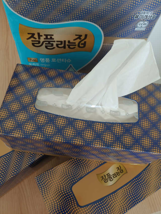 잘풀리는집 부드러운 모이스처 보습 미용 티슈 230매 리뷰 사진