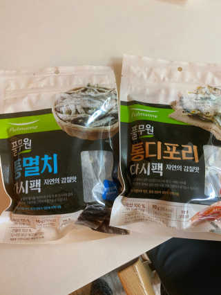 [풀무원] 자연의 감칠맛 통디포리, 통멸치 다시팩 세트 — 4점을 준 리뷰어가 2020년 5월 올린 사용 사진