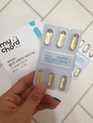 JW중외제약 마이코드 알티지 오메가3 1000 mg — 5점을 준 리뷰어가 2020년 8월 올린 사용 사진