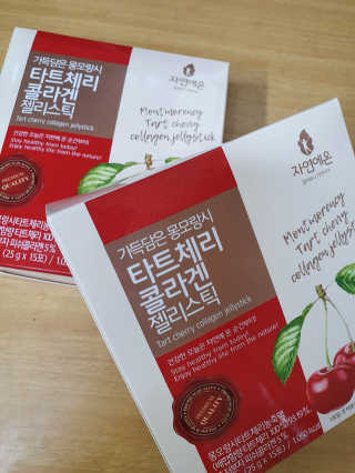 자연에온 가득담은 몽모랑시 타트체리 콜라겐 젤리스틱 — 5점을 준 리뷰어가 2020년 12월 올린 사용 사진