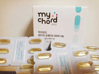 JW중외제약 마이코드 알티지 오메가3 1000 mg — 5점을 준 리뷰어가 2020년 7월 올린 사용 사진