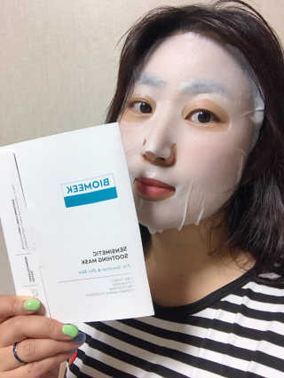 바이오믹 BIOMEEK SENSIMETIC SOOTHING MASK.S — 5점을 준 리뷰어가 2020년 7월 올린 사용 사진