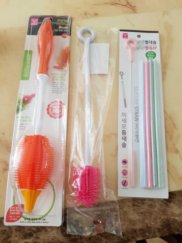 실리콘병솔세트와 친환경실리콘 빨대 리뷰 사진