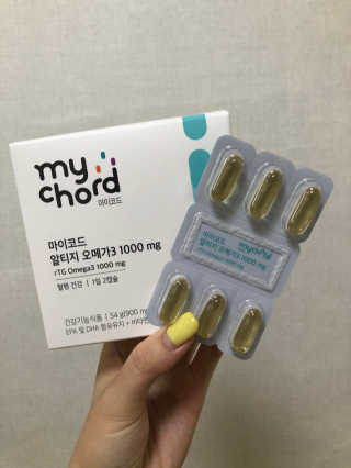 JW중외제약 마이코드 알티지 오메가3 1000 mg — 5점을 준 리뷰어가 2020년 7월 올린 사용 사진