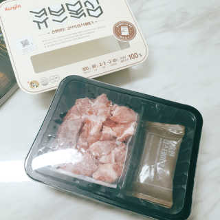 선진포크한돈 간편한돈 큐브목심 스테이크 — 5점을 준 리뷰어가 2020년 11월 올린 사용 사진