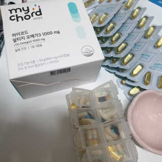 JW중외제약 마이코드 알티지 오메가3 1000 mg — 5점을 준 리뷰어가 2020년 8월 올린 사용 사진