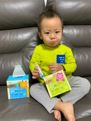 [풀무원베이비밀] 프로바이오락베이비 유산균 SET — 5점을 준 리뷰어가 2020년 10월 올린 사용 사진