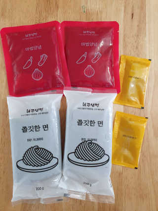 [해주냉면] 신천맛집 매운 비빔냉면 2인분 + 무절임 — 3점을 준 리뷰어가 2020년 5월 올린 사용 사진