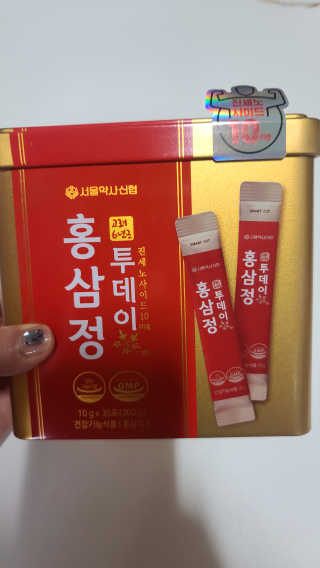 서울약사신협_투데이홍삼정_틴케이스_10g x 30포 — 5점을 준 리뷰어가 2020년 7월 올린 사용 사진