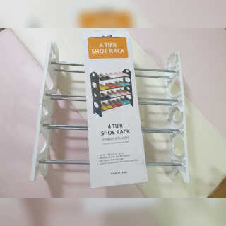 바네스데코 DIY 오픈 4단 신발 정리대 화이트 — 4점을 준 리뷰어가 2020년 5월 올린 사용 사진