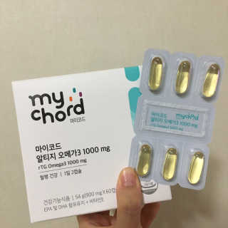 JW중외제약 마이코드 알티지 오메가3 1000 mg — 5점을 준 리뷰어가 2020년 9월 올린 사용 사진
