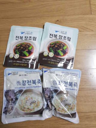 바다는다웰빙이다 완도사랑 전복죽 250g - 2팩 + 전복장조림 2팩 — 5점을 준 리뷰어가 2020년 11월 올린 사용 사진