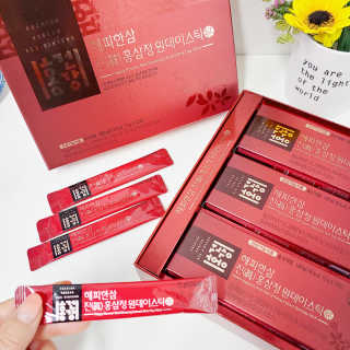 홍건강 해피한삼 진 홍삼정 원데이스틱 10g x 30포 — 5점을 준 리뷰어가 2020년 5월 올린 사용 사진